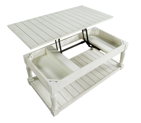 Steve Silver Hemingway Lift-Top Cocktail Table In Alabaster