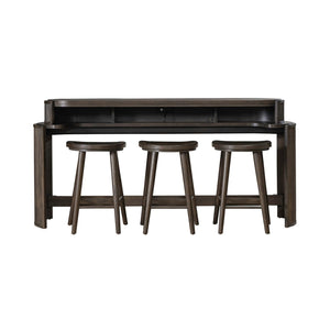 Liberty Furniture City View Coffee Bean Scooped Seat Console Stool with Round Turned Tapered Legs