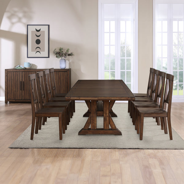 Steve Silver Auburn Dining Side Chair In Dark Tobacco