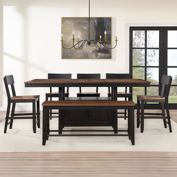 Steve Silver Bermuda 24-Inch Counter-Height Bench In Black & Arcadia