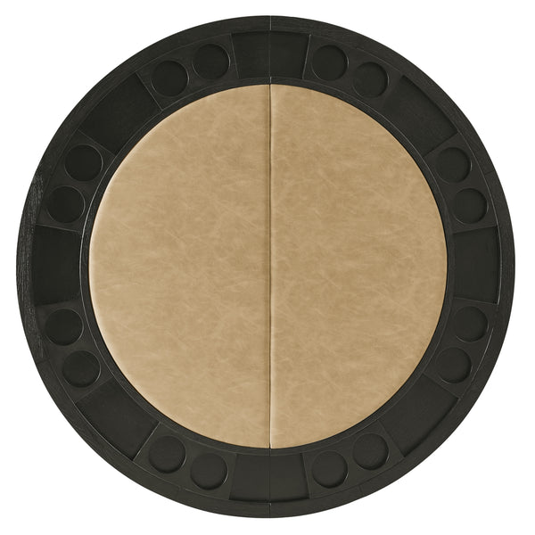 Steve Silver Rylie Counter-Height Table With Game Top In Black Finish With Sand Faux-Leather