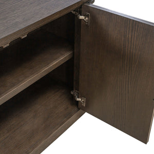 Liberty Furniture City View Coffee Bean 82-Inch TV Console with Adjustable Shelves