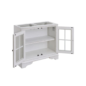 Liberty Furniture Magnolia Manor Antique White & Weathered Bark 2-Piece Bunching Display Cabinet Set with LED Lighting