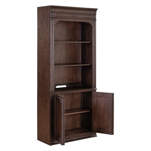 Liberty Furniture Provence Park Chateau Brown 2-Piece Bunching Bookcases Set with Shaped Decorative Bead Molding
