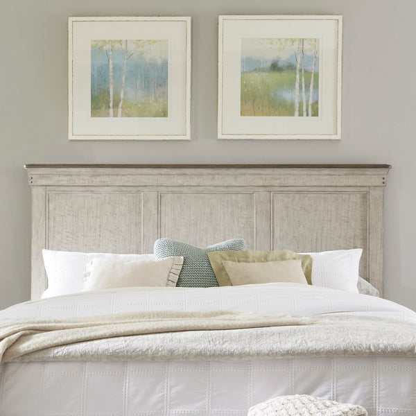 Liberty Furniture Ivy Hollow Weathered Linen With Dusty Taupe Tops California King Panel Bed