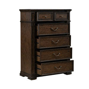 Liberty Furniture Provence Park Chateau Brown 6-Drawer Chest with Square Turned Pilasters
