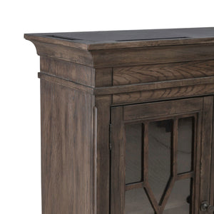 Liberty Furniture Paradise Valley Saddle Brown 5-Piece Executive Desk, Credenza & Hutch Set
