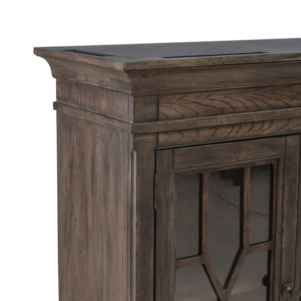 Liberty Furniture Paradise Valley Saddle Brown 5-Piece Executive Desk, Credenza & Hutch Set