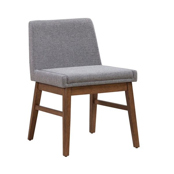 Liberty Furniture Space Savers Satin Walnut 7-Piece Casual Dining Leg Table & 4 Upholstered Side Chairs Set