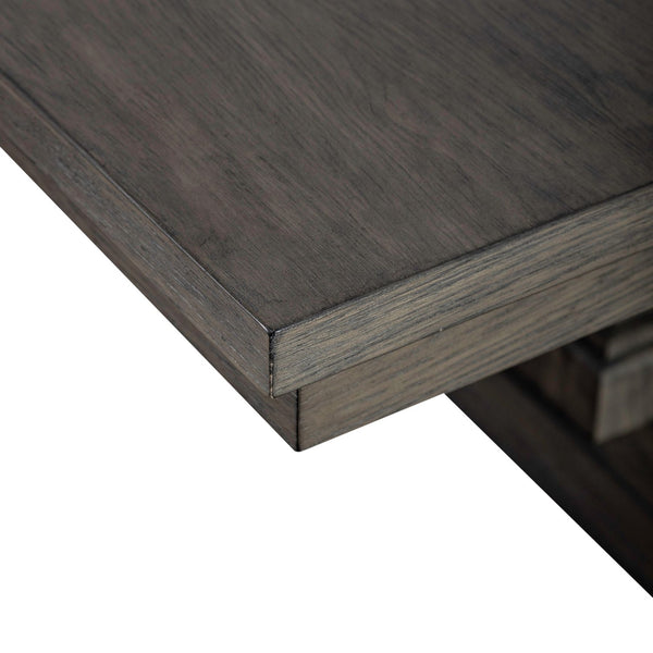 Liberty Furniture Westfield Havana Brown Casual Dining Trestle Table with Square Turned Double Pedestals & 24-Inch Leaf