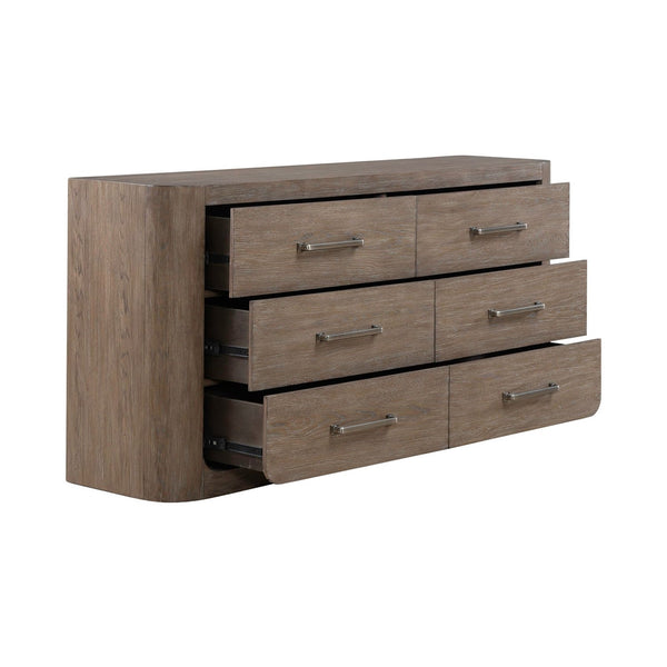 Liberty Furniture South Bend Burnished Clay 6-Drawer Dresser with Satin Pewter Bar Pull Hardware