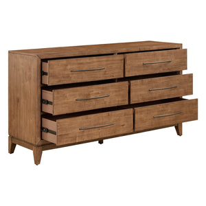Liberty Furniture Shaker Lakes Harvest Brown 6-Drawer Dresser with Dark Bronze Shaped Bar Pulls