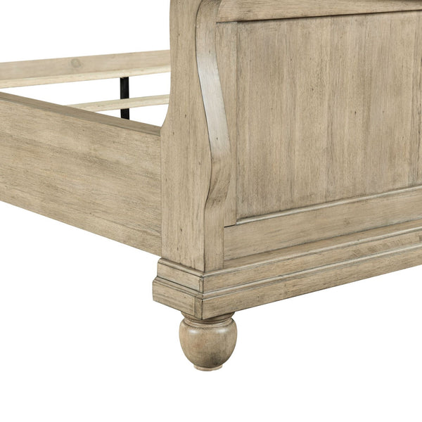Liberty Furniture Rustic Traditions Saddle Tan Classic Louis Philippe Queen Sleigh Bed
