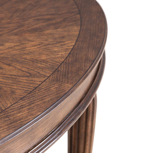 Liberty Furniture Allington Satin Sienna Demilune Sofa Table with Fancy Face Veneer Top