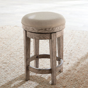 Liberty Furniture City Scape Burnished Beige Upholstered Swivel Console Stool