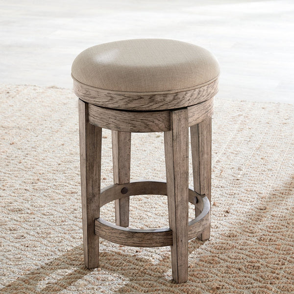 Liberty Furniture City Scape Burnished Beige Upholstered Swivel Console Stool