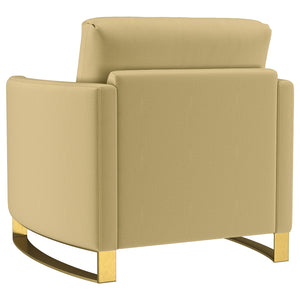 Coaster Corliss Upholstered Curved Track Arm Chair Camel