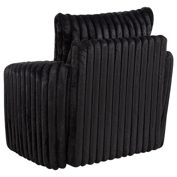 Coaster Sarco Corduroy Upholstered Swivel Accent Arm Chair Black