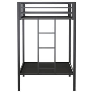 Coaster Alevera Metal Twin Over Twin Bunk Bed With Ladder Black