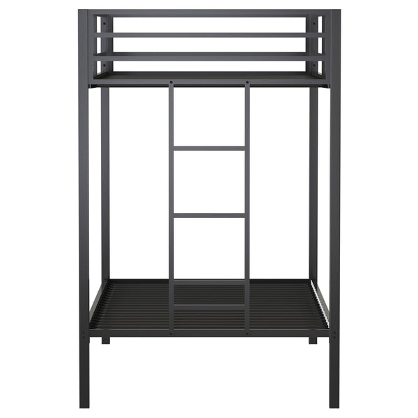 Coaster Alevera Metal Twin Over Twin Bunk Bed With Ladder Black