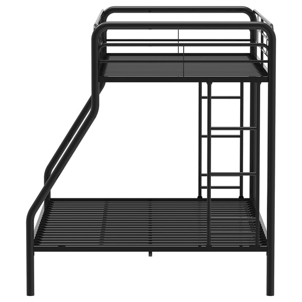 Coaster Carson Metal Twin Over Full Bunk Bed Glossy Black