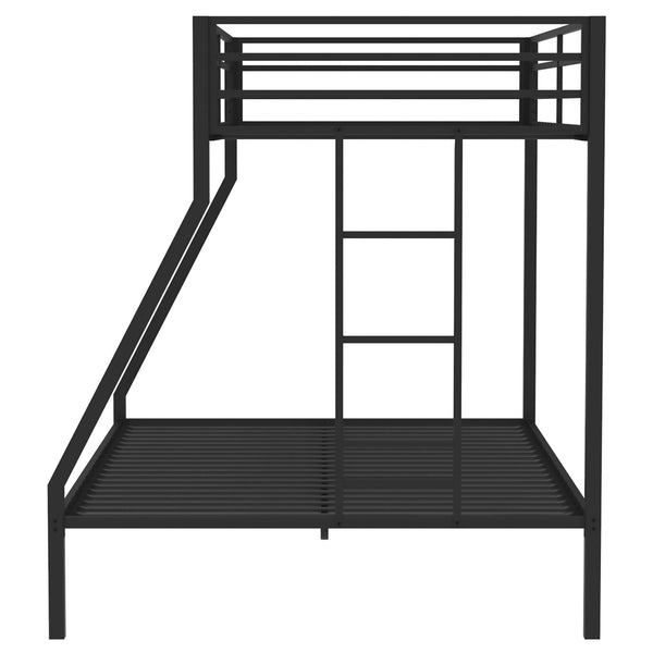 Coaster Alevera Metal Twin Over Full Bunk Bed With Ladder Black