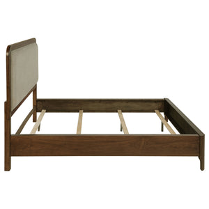 Coaster Maderia 57-Inch Upholstered California King Panel Bed Walnut