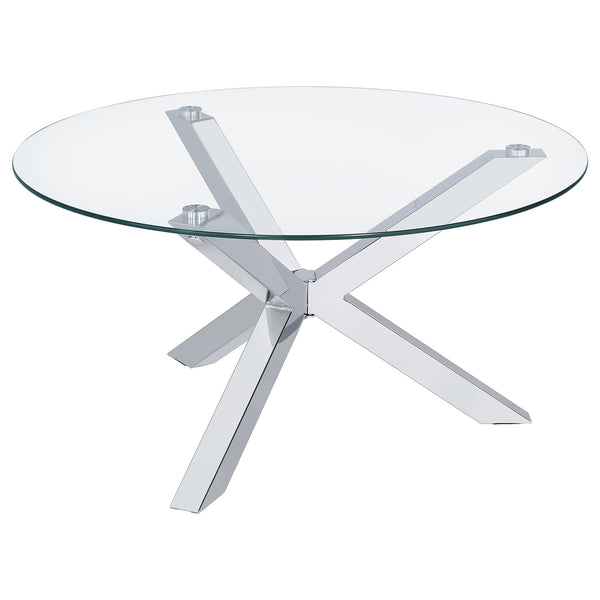 Coaster Kenzie 3-Piece Round Coffee & End Table Set Chrome