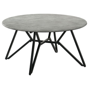 Coaster Hadi 2-Piece Round Smarttop Coffee & End Table Set Cement