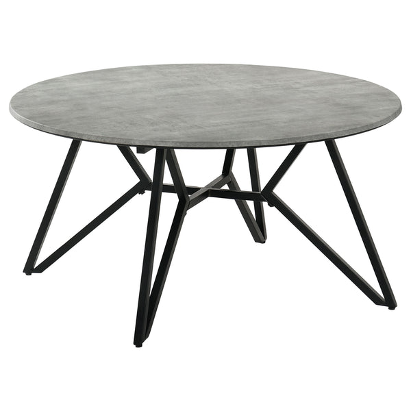 Coaster Hadi 2-Piece Round Smarttop Coffee & End Table Set Cement