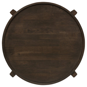 Coaster Cota 3-Piece Solid Wood Coffee & End Table Set Dark Brown