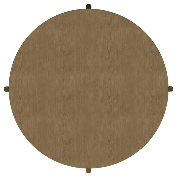 Coaster Arini Round Coffee Table With Storage Shelf Sand Wash