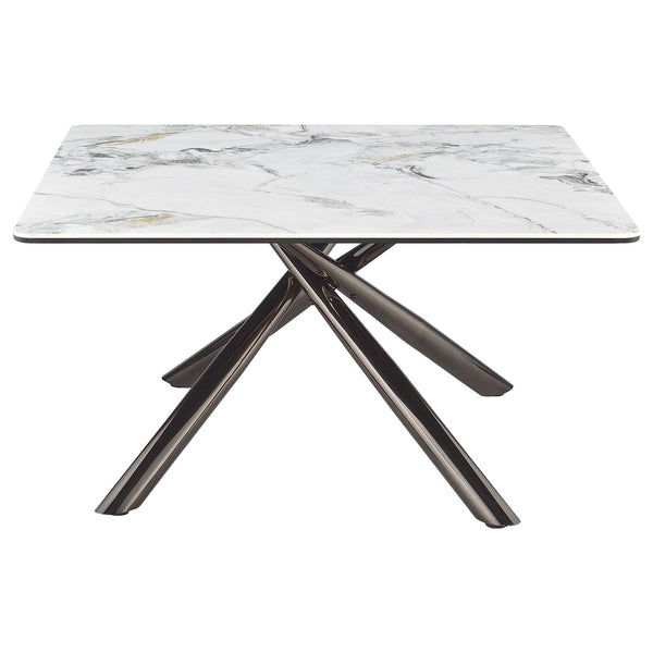 Coaster Carvell Square Sintered Stone Top Coffee Table Mirage White