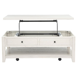 Coaster Payne 48-Inch Mobile Lift Top Coffee Table Distressed White
