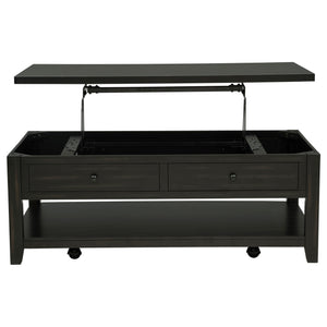 Coaster Payne 48-Inch Mobile Lift Top Coffee Table Distressed Java
