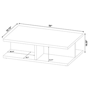 Coaster Cortona Square Engineered Wood Cocktail Coffee Table Mango