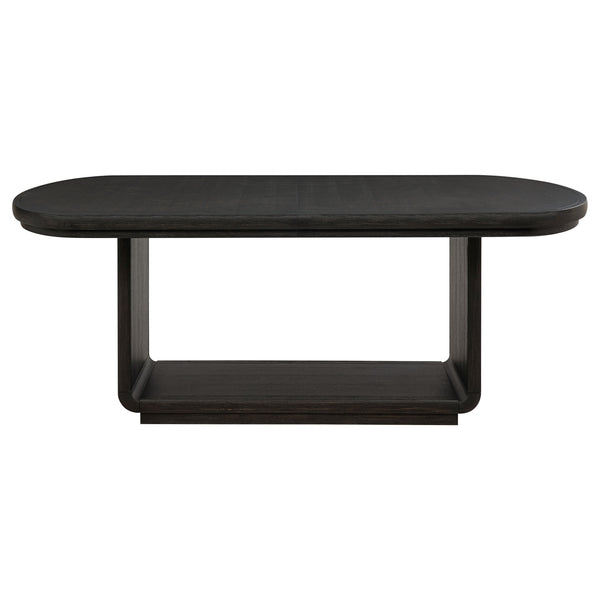 Coaster Leandro 78-Inch Extension Dining Room Table Burnished Black