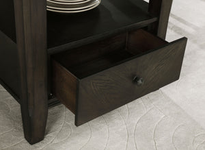 Coaster Twyla 60-Inch Round Dining Table With Drawer Dark Cocoa