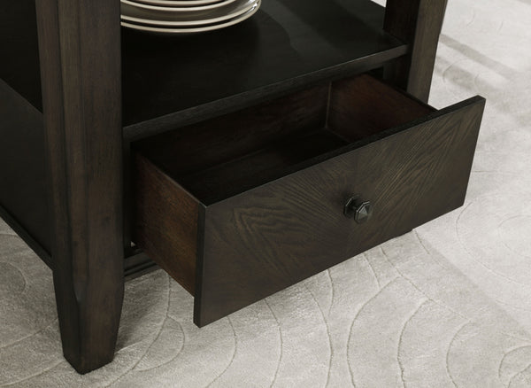 Coaster Twyla 60-Inch Round Dining Table With Drawer Dark Cocoa