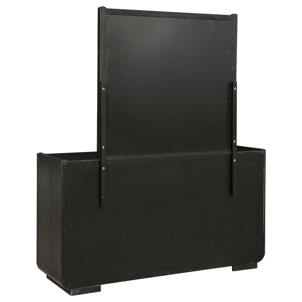 Coaster Leandro 8-Drawer Bedroom Dresser With Mirror Burnished Black