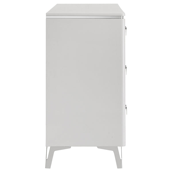 Coaster Cassia 6-Drawer Bedroom Dresser Cabinet White High Gloss