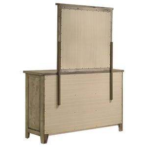 Coaster Hazlewood 6-Drawer Bedroom Dresser With Mirror Vineyard Oak