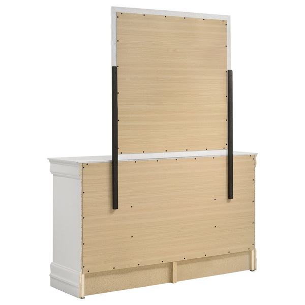 Coaster Louis Philippe 6-Drawer Dresser & Mirror White