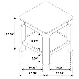 Coaster Solano Square Wood Side End Table With Shelf Weathered Mango