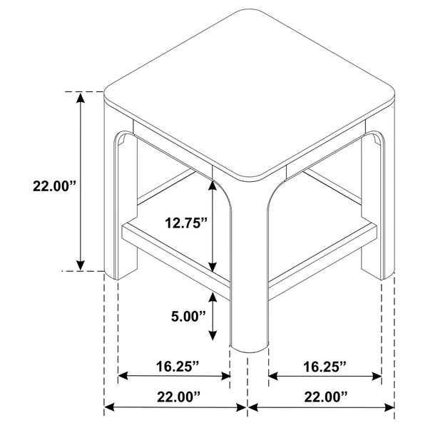 Coaster Solano Square Wood Side End Table With Shelf Weathered Mango