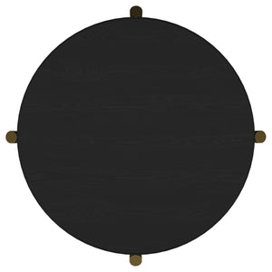 Coaster Arini Round End Side Table With Storage Shelf Black