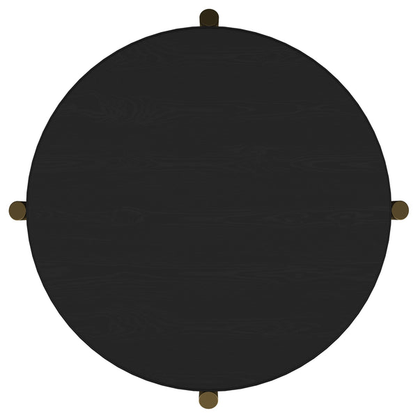 Coaster Arini Round End Side Table With Storage Shelf Black