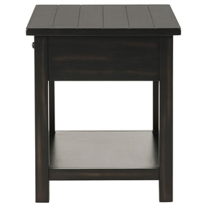 Coaster Payne 1-Drawer Wood End Table With Shelf Distressed Java