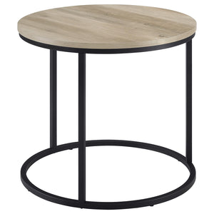 Coaster Lainey Round Occasional Side End Table Distressed Pine