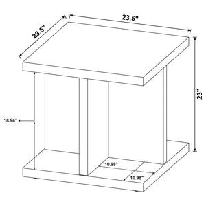 Coaster Cortona Square Engineered Wood End Side Table Mango